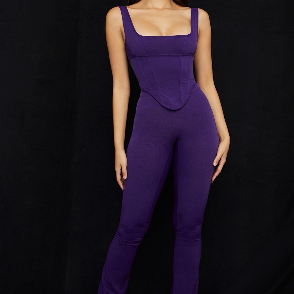 House of CB Edetta & Erin Grape Mesh Corset Small & Trouser X Small